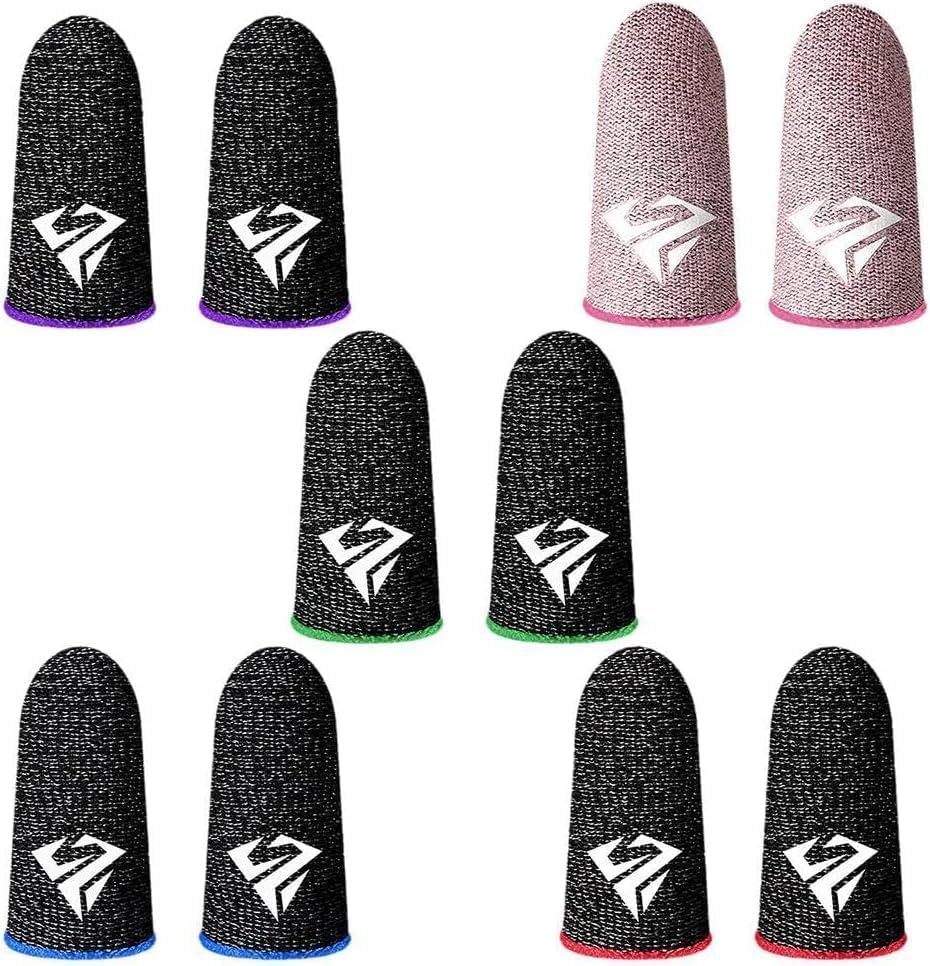 5Pcs Black Finger Cover Game Controller Sweat Proof Non-Scratch Sensitive Screen Gaming Artifact Thumb Gloves Finger Game Sleeve Gaming Accessories Accessories image 2 of 7 B0CX4WH189