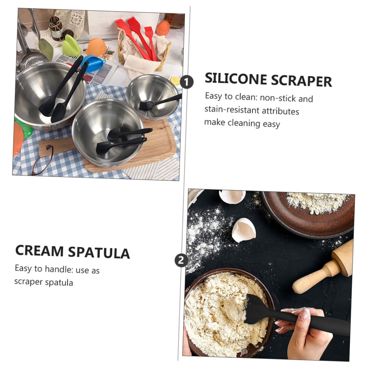 Silikonspatel Mit Sahnespatel Und Creme Schaber Für Backutensilien Als Butterschaber Und Rührwerkzeug