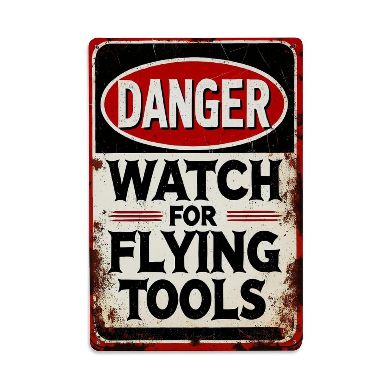 Bliveurn Vintage Danger Watch For Flying Tools Retro Metal Tin Sign, Metal Poster For Home, Gaming Room, Studio Workshop,Bar,Garage Wall Art Decor 8X12 Inch