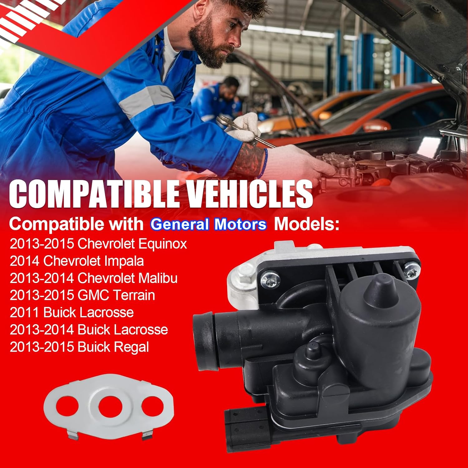 SMMS 306-056 Secondary Air Injection Check Valve for Chevrolet Equinox Impala Malibu, for GMC Terrain, for Buick Lacrosse Regal 2011-2015Replaces OE: 12639108