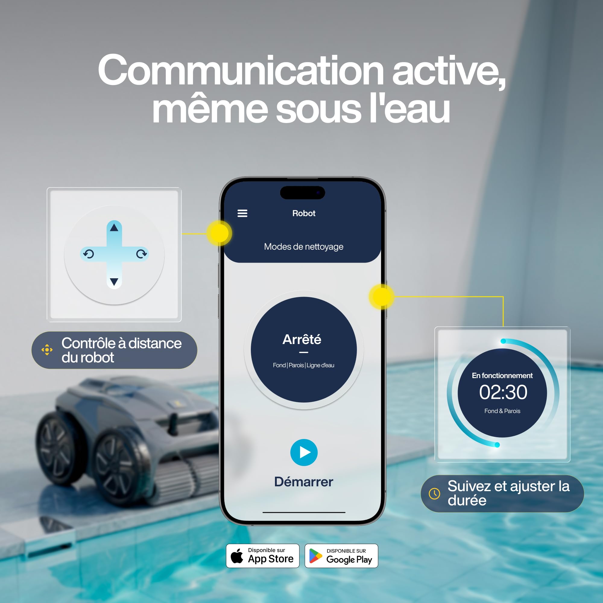 Zodiac Alpha 6600. Robot Nettoyeur de Fond avec Câble. App. Piscines jusqu'à 105m²