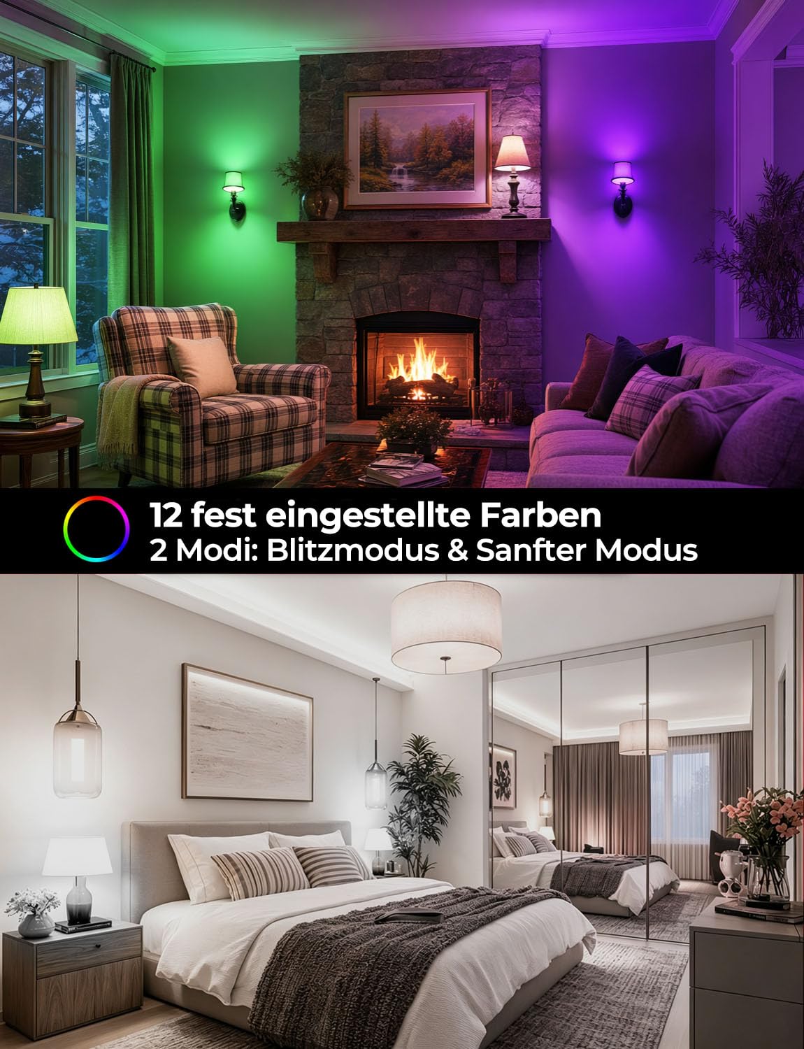 iLC E14 Led Lampe 5W (ersetzt 40W) RGBW mit Fernbedienung kaltweiße 5700K Ambiente RGB Farbwechsel Farbige Birne Leuchtmittel Dimmbare (4er-Pack)