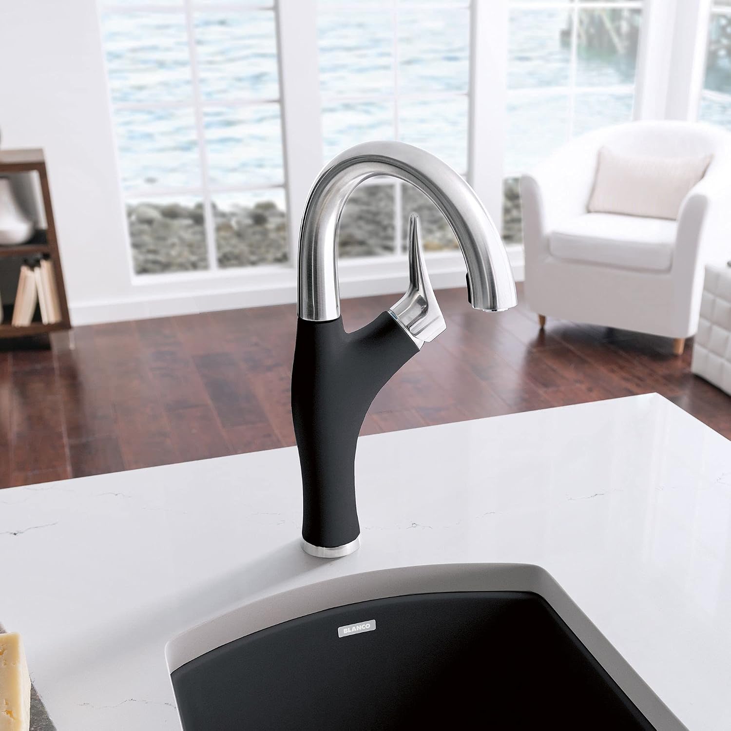 BLANCO 526378 Artona Bar/Prep Faucet, Anthracite/Stainless