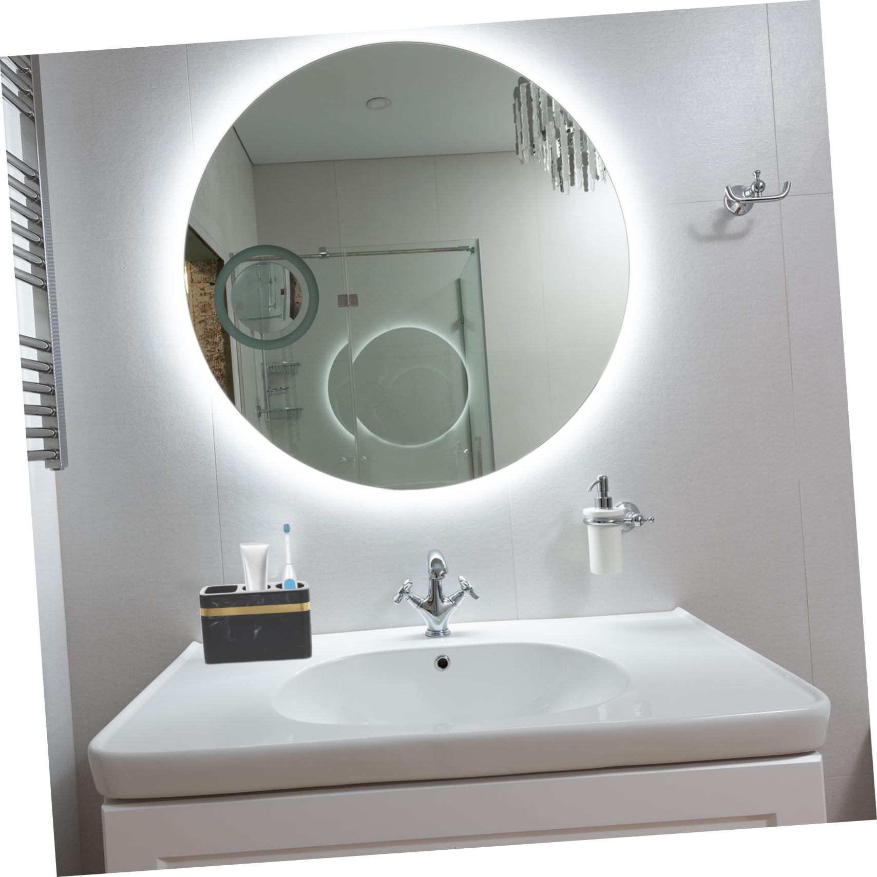 PRETYZOOM Porta Spazzolino Da Dentifricio Da Bagno Elegante Porta Spazzolino Con Finiture Dorate E Nero Per Tenere in Ordine Il Tuo Bagno