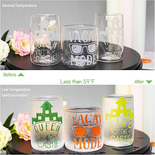 Miniatura 3 de VINYLFROG - Paquete de 12 hojas de vinilo adhesivo que cambia de color, 12 x 12 pulgadas, paquete de vinilo permanente para manualidades, sensible