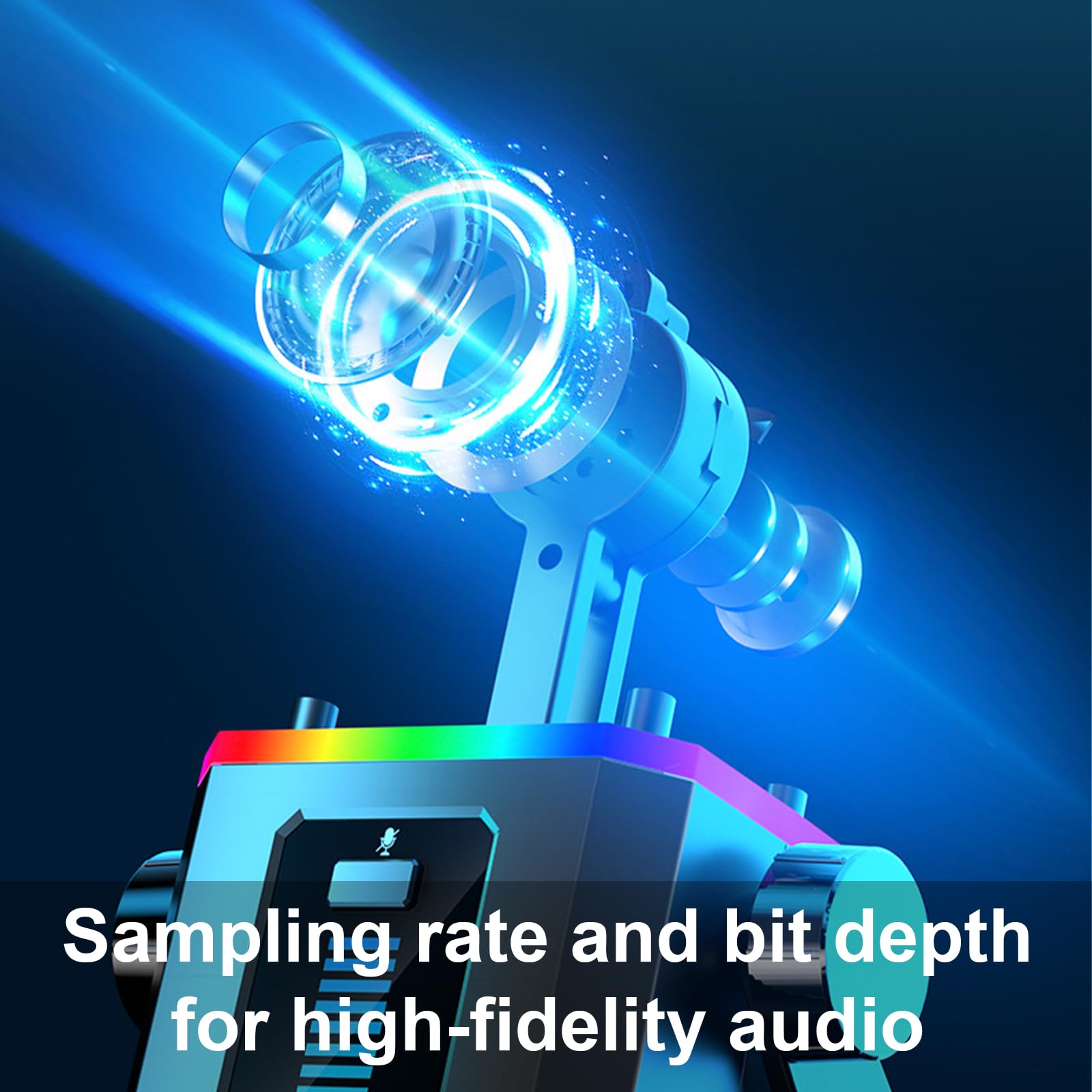 Microfono USB da studio regolabile 20Hz-20KHz con cancellazione del rumore per podcast professionali Gioco Streaming Desktop Mic