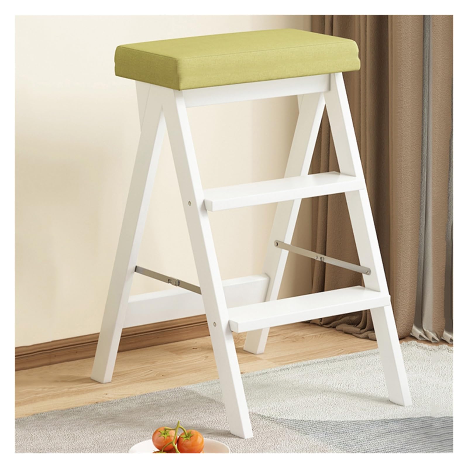 Chaise-échelle épaisse en bois à 3 marches robuste et pliante