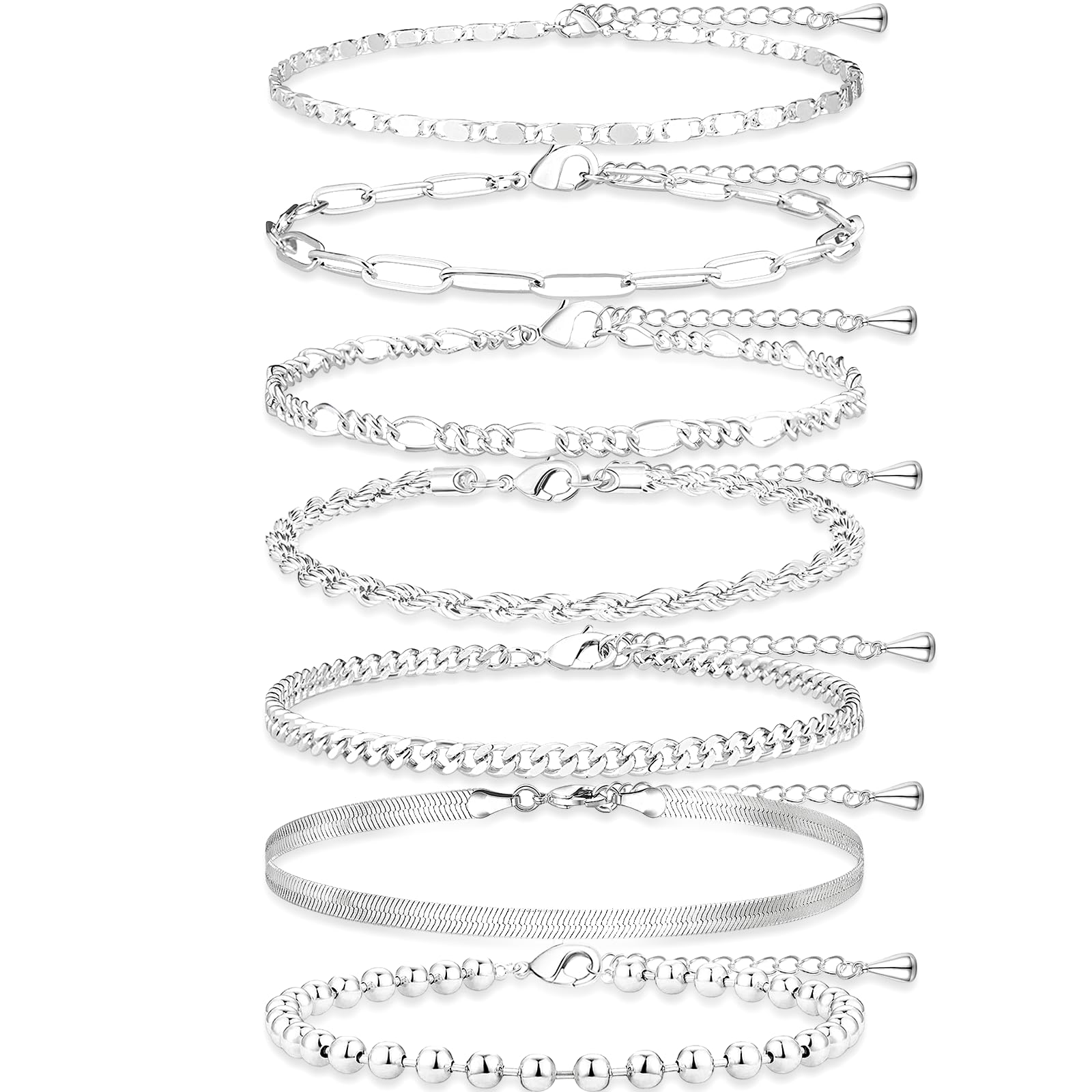 Extra Large Anklets for Women Large Ankle, 14K Real Gold Stack Anklets for Women Waterproof, 10"+2" Adjustable Non Tarnish Large Ankle Bracelets for Women Big Ankles, Ankle Bracelets Set Vacation Jewelry