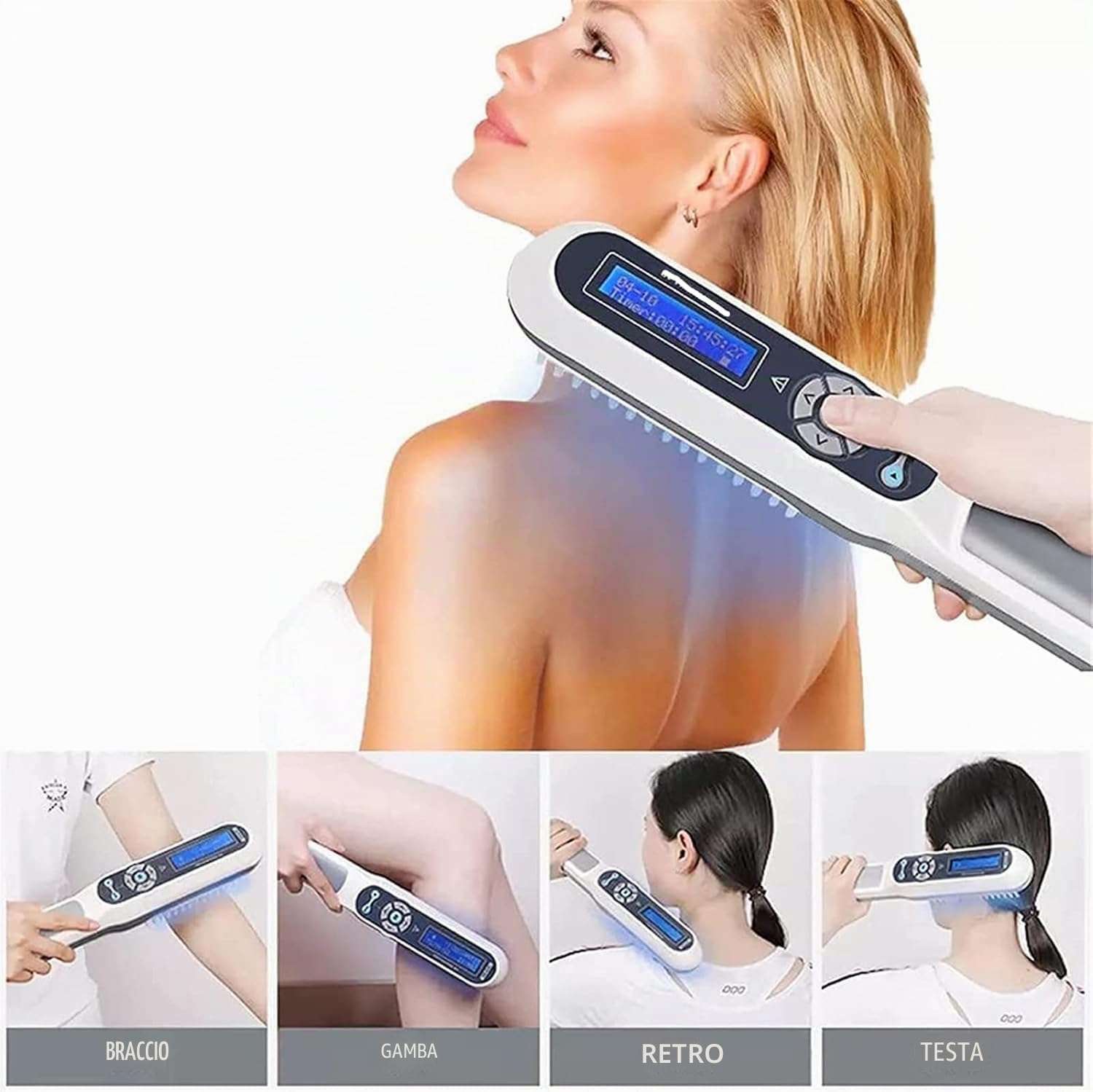 Lampada per fototerapia UVB per trattamento vitiligine 311 nm con timer e occhiali, dispositivo per fototerapia domestica per eczema e malattie della pelle