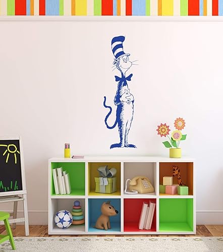 Miniatura 8 de The Cat In The Hat Silhouette Vinyl Wall Decal - Themed Character Home Decor for Children's Bedroom, Playroom, Nursery, Preschool, Library