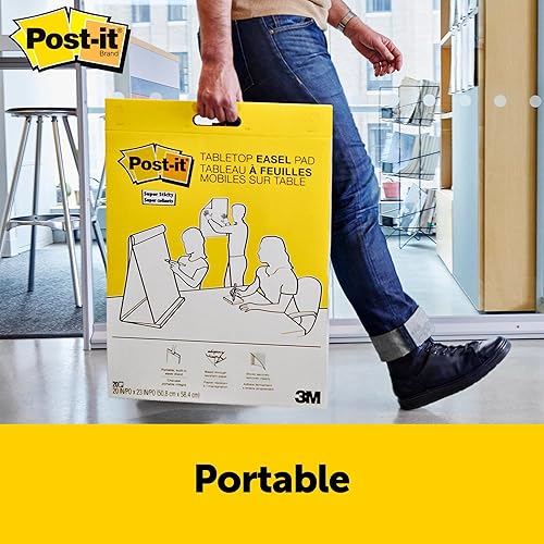 Miniatura 2 de Post-it Super Sticky Easel Pad, 20 in x 23 in, 1 Pad, 20 SheetsPad, Great for Virtual Teachers and Students, White