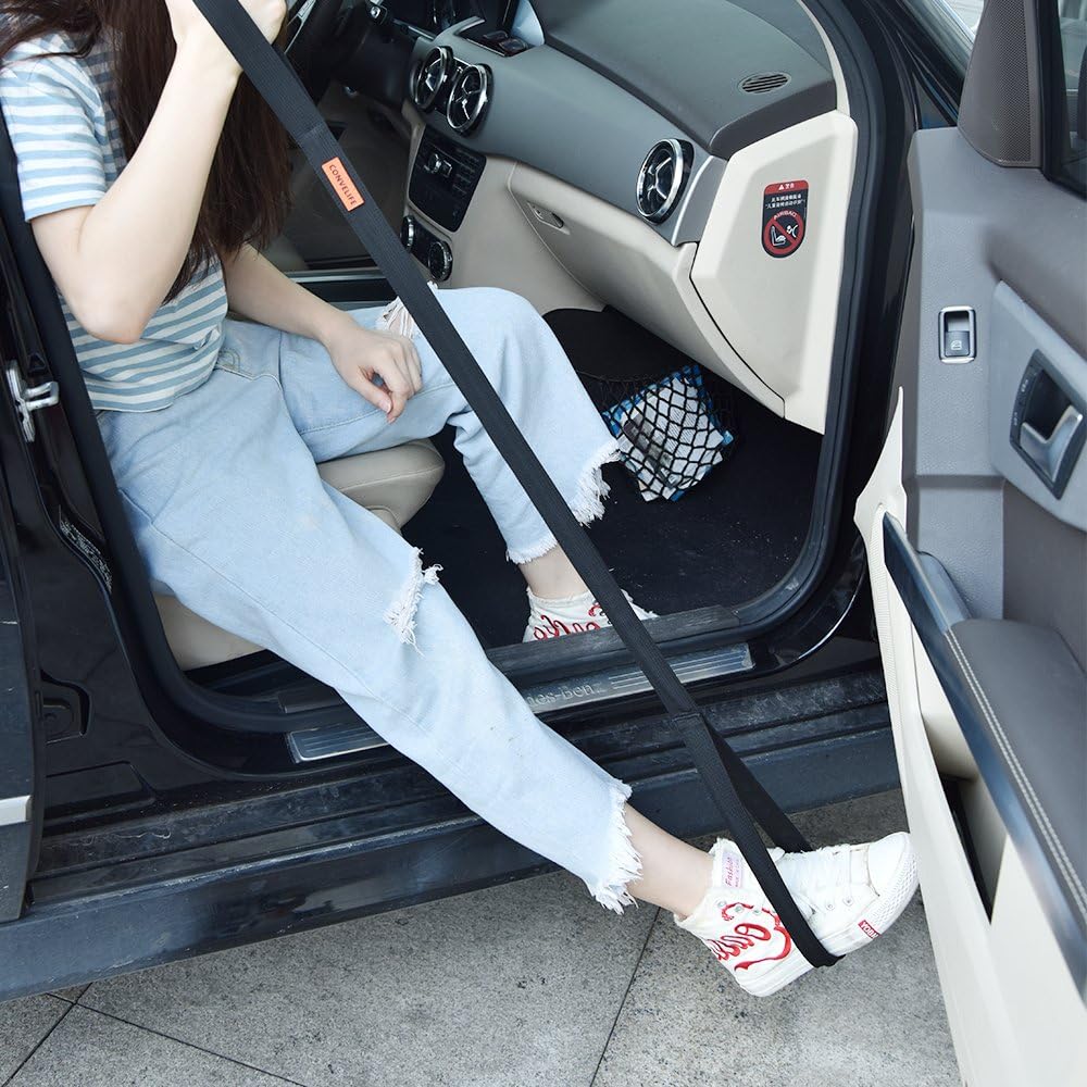 Leg Lifter Strap - Rigid Foot Loop & Hand Grip for Adult,Senior,Elderly,Handicap, Disability & Pediatrics - Long Band Mobility Aid for Car, Bed,Couch,Hip Replacement & Wheelchair (36 inches)