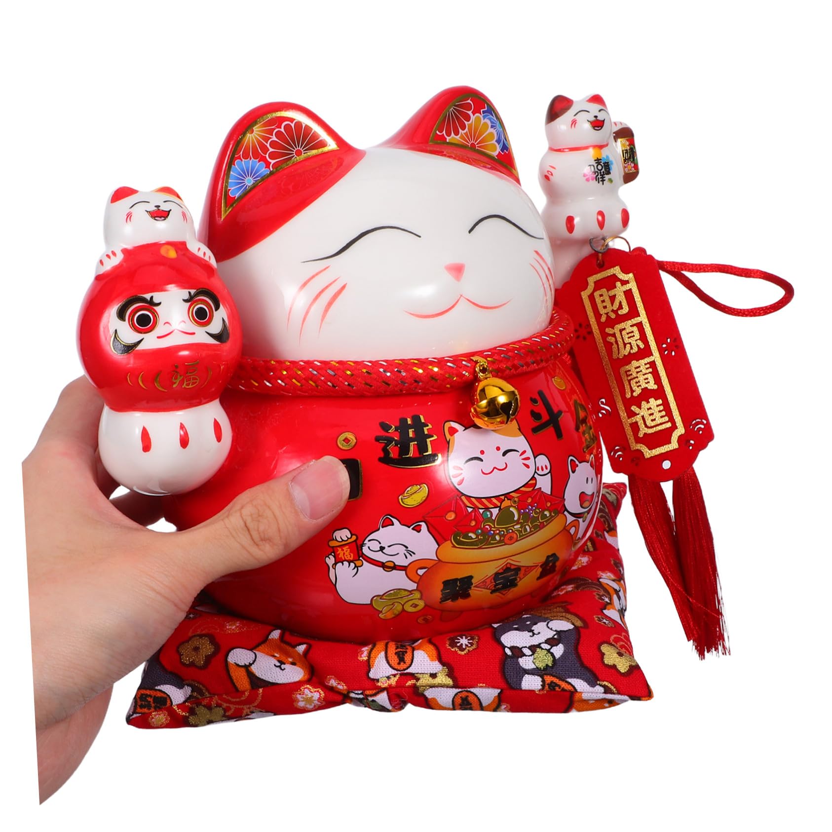 Skarbonka Ze Szczęśliwym Kotem Dekoracja Domu Ceramiczna Figurka Kota Z Machającym Ramieniem Ceramiczny Kot Kot Maneki Neko Skarbonka Ze Skarbonką Dla Chłopców Ceramiczna