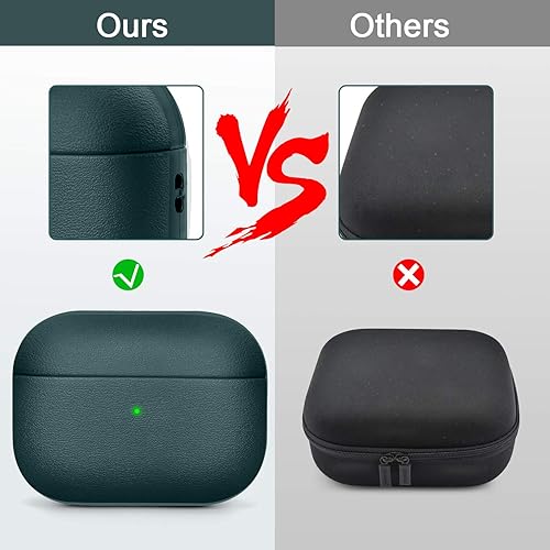 Miniatura 3 de JIELIELE Funda mejorada compatible con la carcasa de Airpods Pro, funda protectora de cuerpo completo de textura de cuero compatible con Airpods