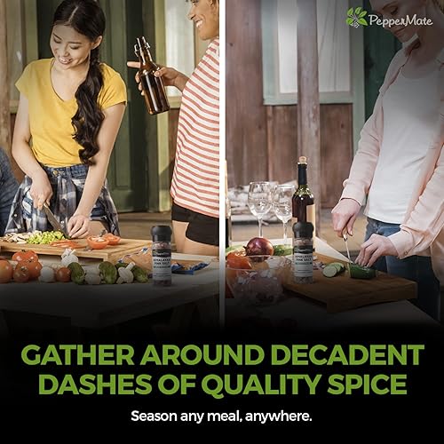 Vista 47 de PepperMate Condimento de sal marina con molinillo - Mezcla en recipiente de vidrio para frescura, especias gourmet de sal marina para barbacoa