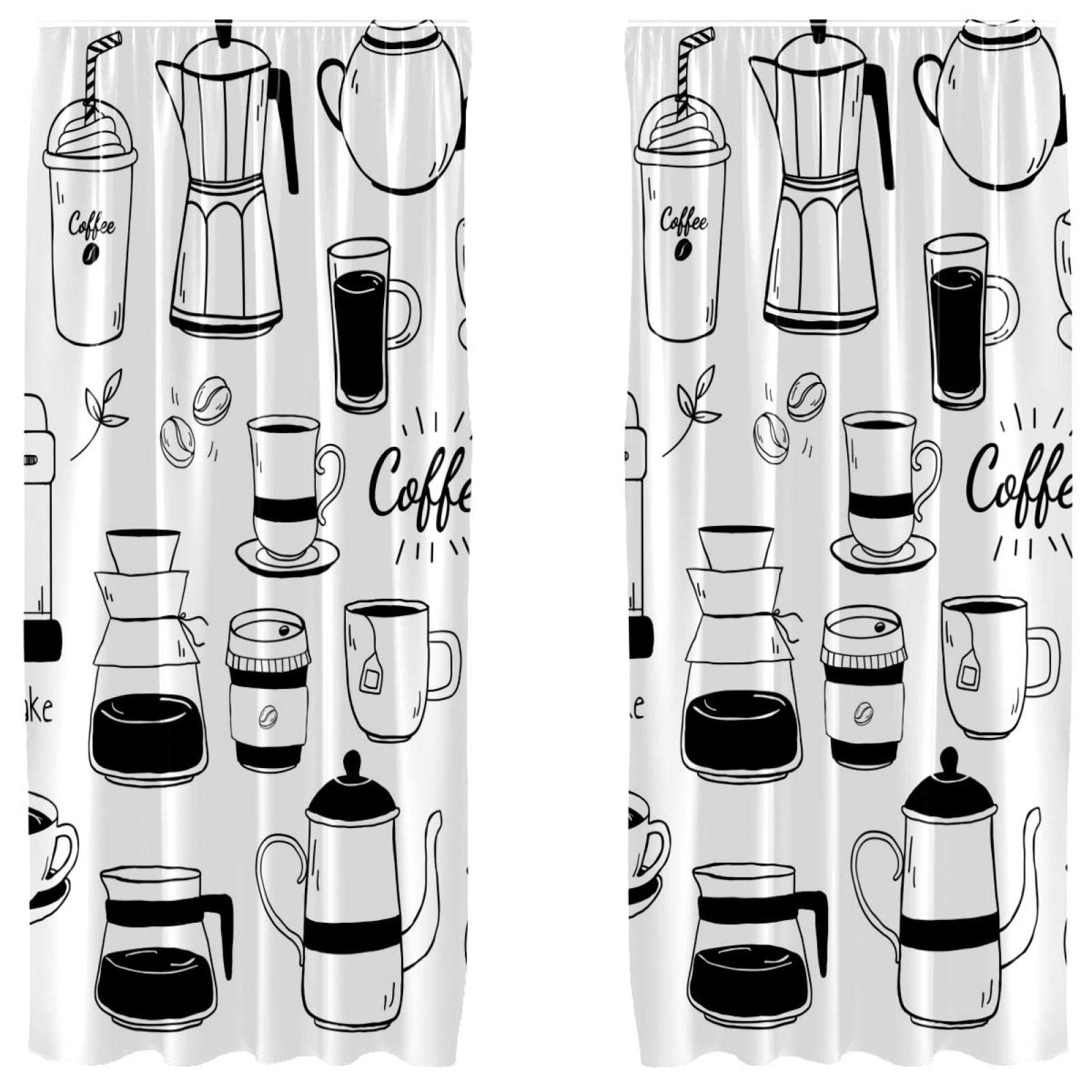 Habillage de fenêtre café 2 panneaux 140x213 cm pour un salon cosy