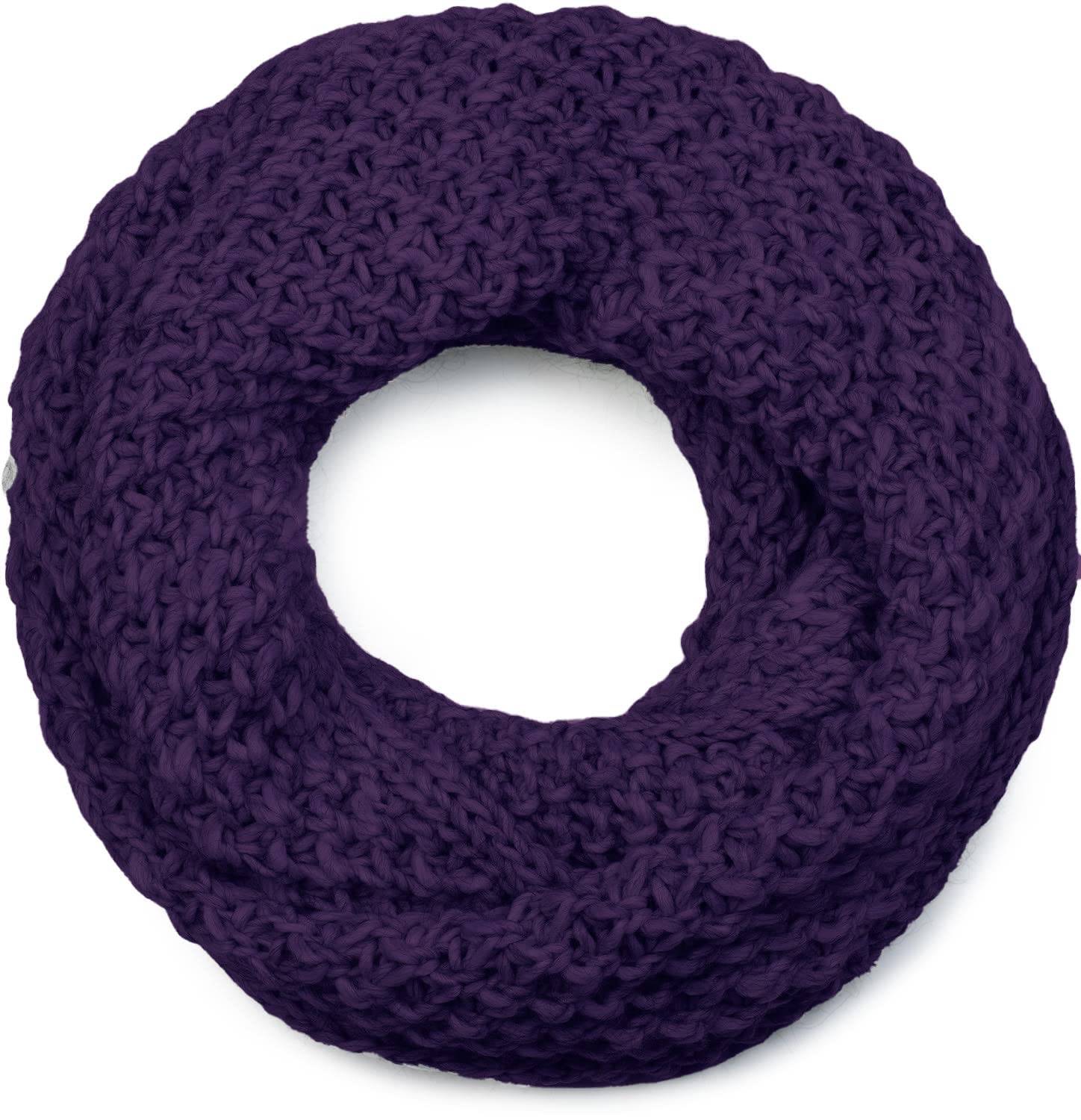 styleBREAKER Knit Loop Scarf and Snood - Unisex Winter Scarf in Rough Knit Pattern, Violet