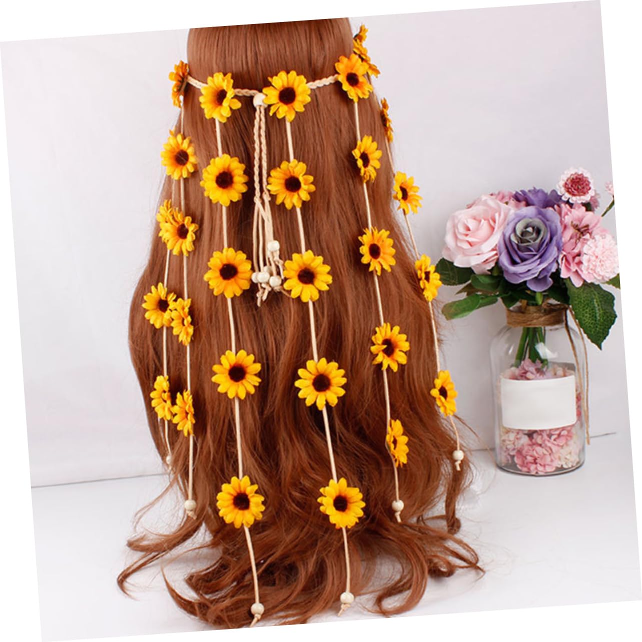 FOMIYES 5pièces Bandeau Floral Avec Franges Accessoire Pour Plage Et Fête Élastique Et Ajustable Et