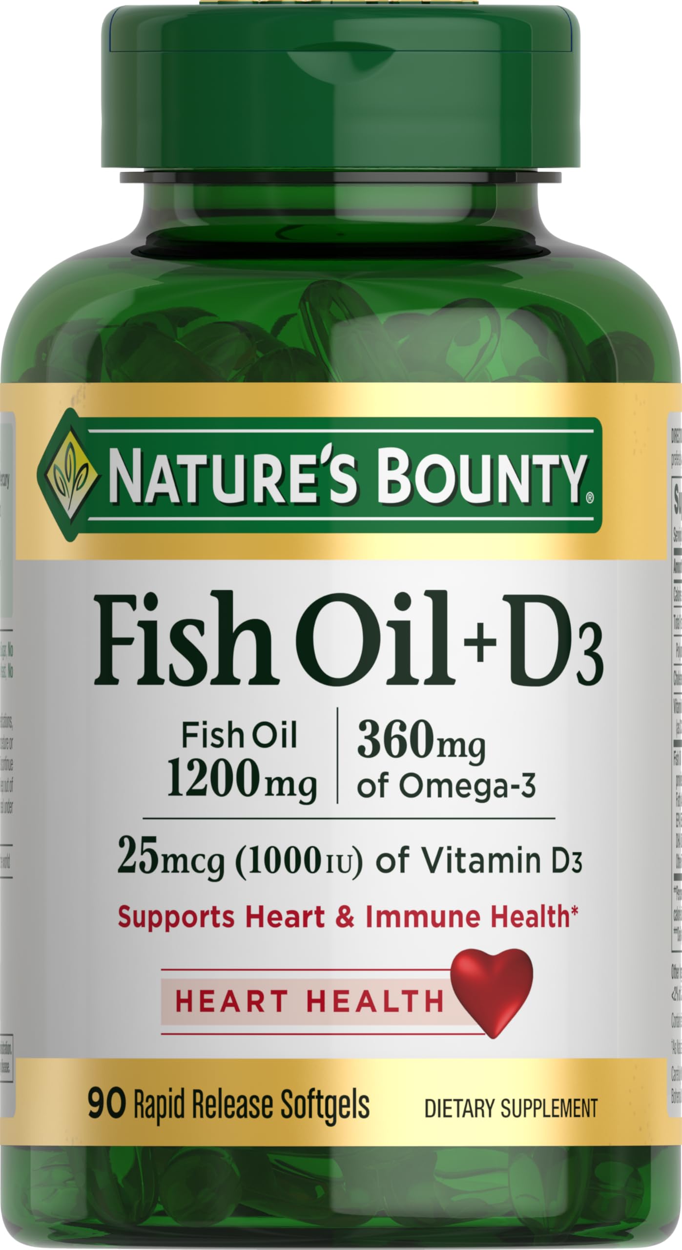 Nature's Bounty Fish Oil 1200 Mg + D3 1000 I.U