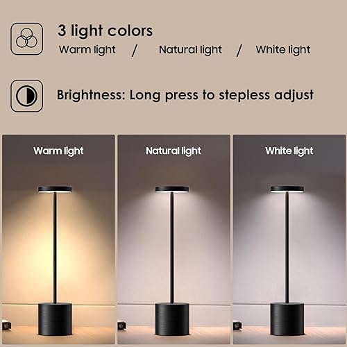 Miniatura 9 de JALVDE - Paquete de 2 lámparas de mesa recargables de escritorio de lectura sin deslumbramiento luz LED de rompecabezas para funcionar con batería