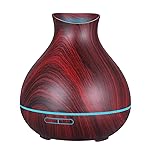 BZseed Aromatherapy Essential Oil Diffuser 550ml 12 Hours Wood Grain Aroma Diffuser with Timer Cool Mist Humidifier for Large Room, Home, Baby Bedroom, Waterless Auto Shut-off,7 Colors Lights Changing