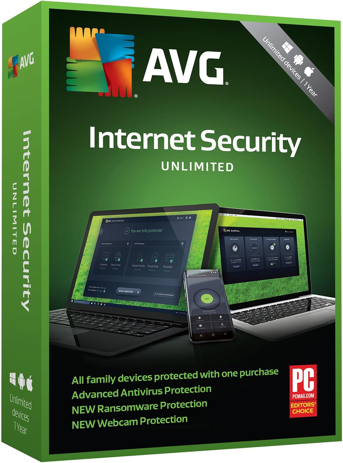 AVG Internet Security 2019, Unlimited Devices, 1 Year [Key Card]