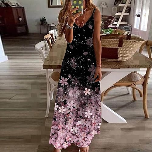 Vestido Largo Casual De Verano Con Cuello En V Para