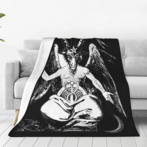 Miniatura 3 de Baphomet - Manta satánica de forro polar para iglesia ultra suave, micromanta para ropa de cama, decoración de sala de estar, sofá, manta de 40 x 30