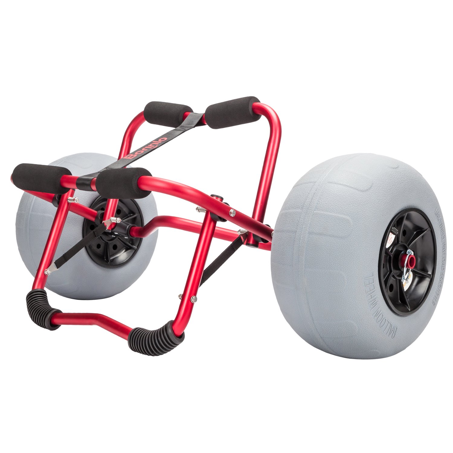 Bonnlo Kayak Beach Cart with Balloon Wheels Canoe Dolly Foldable Paddle