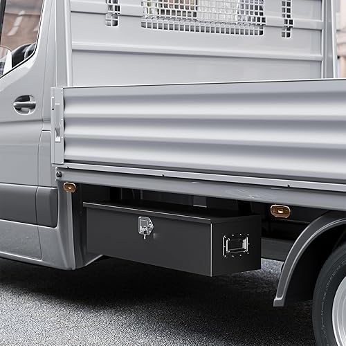 Miniatura 8 de Yizosh - Caja de herramientas de acero de 39 pulgadas, resistente, para cama de camión, con lengüeta para remolque, cerradura y llaves