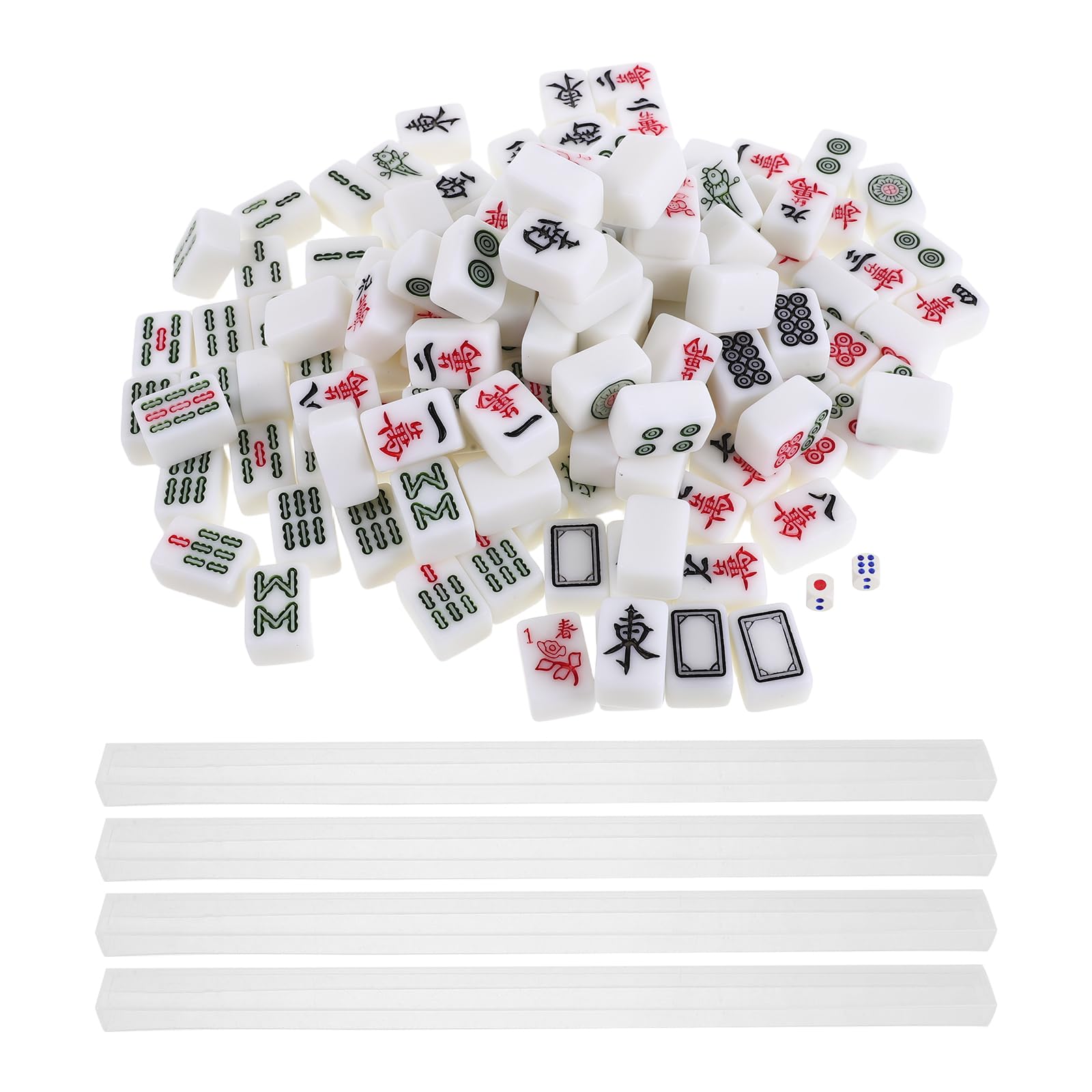 Kleiner Reise Mahjong Spielset 20mm – Tragbares Robustes Chinesisches Mahjong mit Mahjong Schiebern Kompaktes Brettspiel für Familie Party und Unterwegs