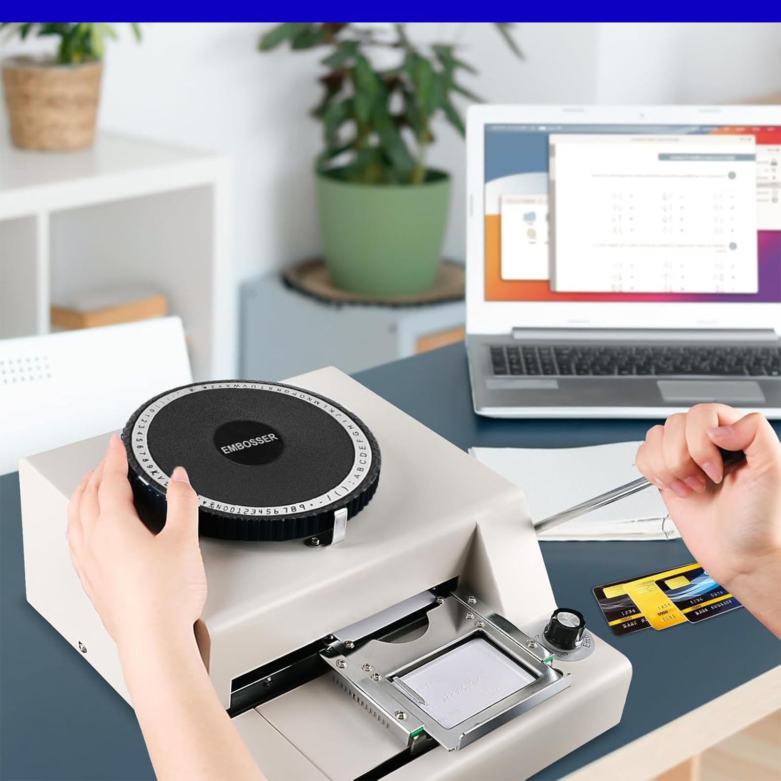 Stampante Manuale per Timbri in PVC/Lettere/Carte Personalizzate da 72 Caratteri per Carte Regalo, Carte di Credito, Carte D'Identità in PVC