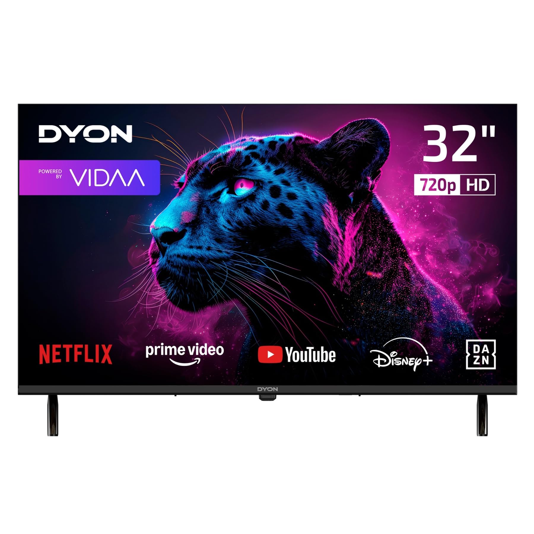 DYON Movie Smart 32 VX - 32 Zoll 80 cm Smart TV mit HD Triple Tuner (DVB-C/-S2/-T2), App Store, Prime Video, Netflix, YouTube, DAZN, Disney+, waipu.tv, Hotelmodus