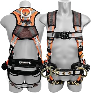 FRONTLINE Fall Protection Combat Series Full Body Harnesses - OSHA ANSI Compliant, D-Ring, Trauma Straps, Multiple Styles