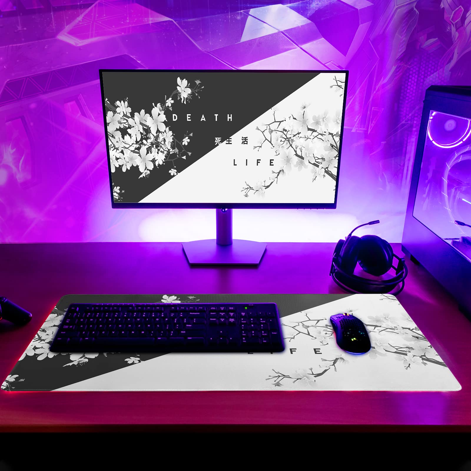 Tappetino Per Mouse Gigante Da Gioco 90x40 Cm, Stile Graffiti Anime, Superficie Impermeabile E Base Antiscivolo, Per PC E Laptop