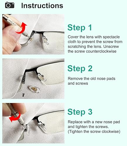 Miniatura 8 de PTSLKHN Almohadillas para la nariz para gafas, núcleo de metal mejorado de 0.59 x 0.315 pulgadas (0.591 x 0.315 in), almohadillas de silicona suave