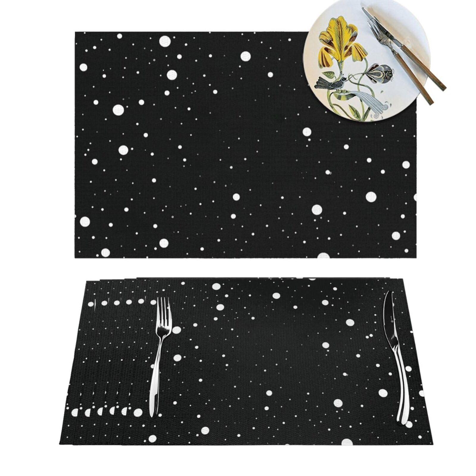 Sets de table en PVC à pois pour cuisine, mariage et fêtes de vacances