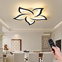 Vista 10 de JAYMP Lámpara de techo en forma de flor de 39.4 pulgadas, regulable, moderna, con control remoto, lámpara de iluminación LED para sala de estar, 5