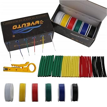 18awg Stranded Wire Core Hook up Wires-6 Different Colored Jumper Wire 16.4ft or 5m Each,18 Gauge Tinned Copper Wire PVC OD 2mm Hook up Wire Kit