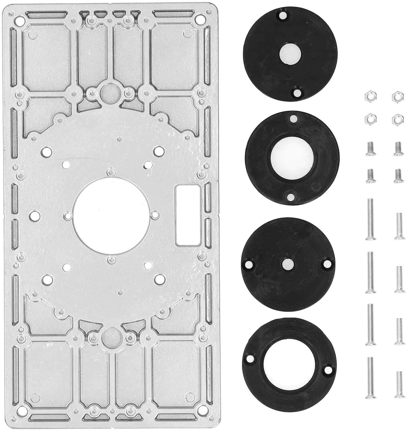 Router Table Insert Plate, Aluminum Alloy Trimming Flip Board for Woodworking, Precision Center Bushing, Carpentry Router Mounting Panel Accessory