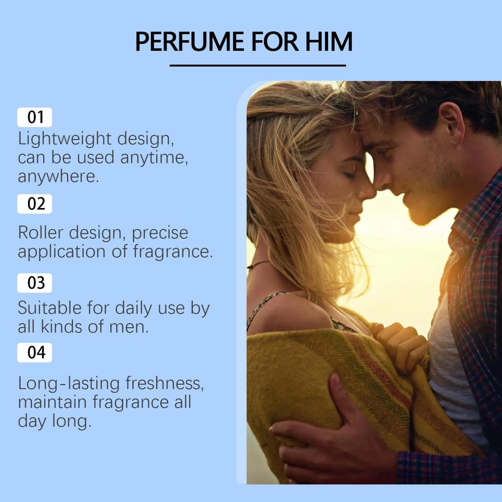 Perfumy feromonowe męskie, roll-on olejek perfumowany z feromonami dla mężczyzn, eliksir feromonowy, perfumy męskie, długo utrzymujący się zapach, łatwy do przenoszenia