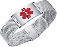 Vista 58 de Pulseras deportivas personalizadas de alerta médica para mujeres y hombres – Pulseras de identificación médica personalizadas con grabado gratuito