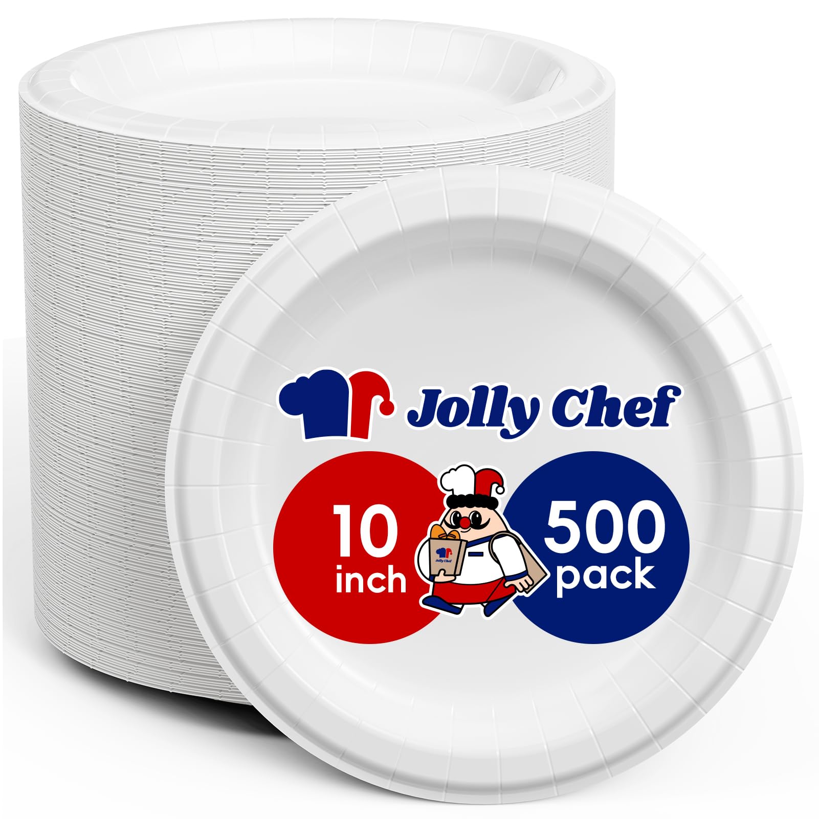 JOLLY CHEF Disposable Paper Plates - 140 Pack -10