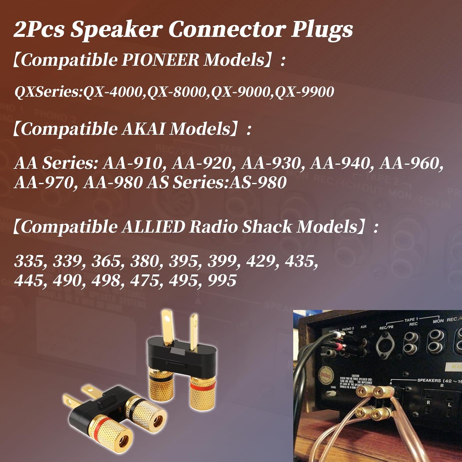 For Pioneer Speaker Banana Jack Plug Connectors SX-626 727 820 828 990 6000 (2)