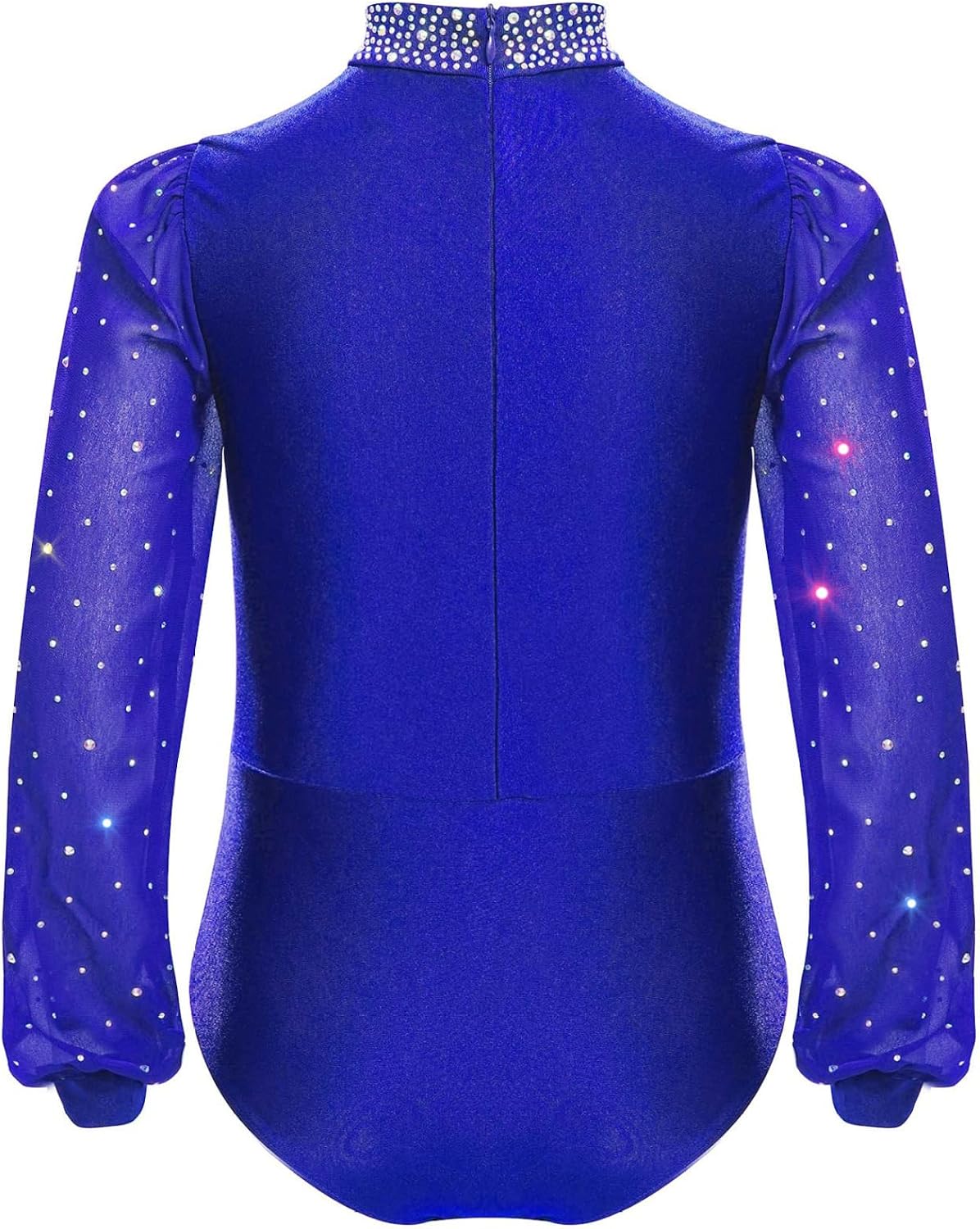 Kids Boys Sparkle Figure Skating Gymnastics Leotard Long Sleeve Latin Dance Bodysuit for Performance