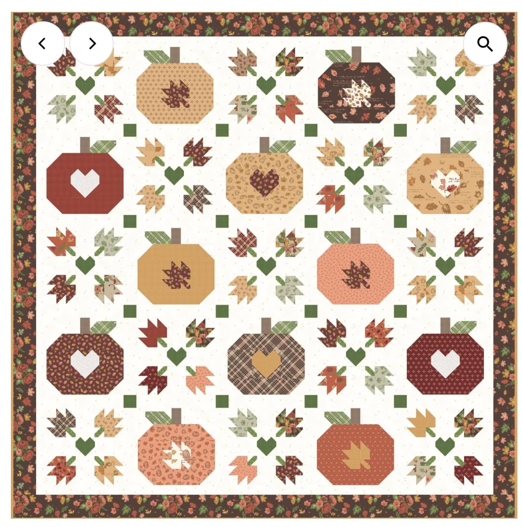 Riley Blake Cozy Autumn Quilt Kit by Beverly McCullough | Complete Quilt Top & Binding Fabric Kit | Includes Pattern & Collector Box | Cozy Autumn by Flamingo Toes | Finished Quilt 79" x 79"