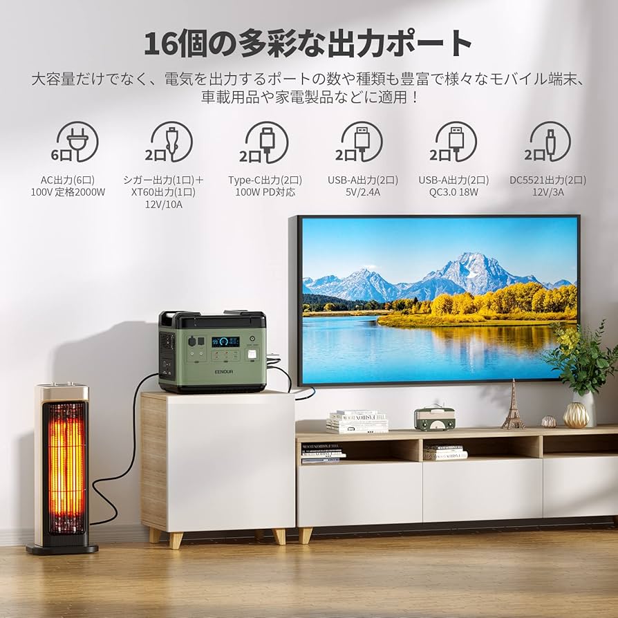 EENOUR ポータブル電源 P2001PLUS ソーラーパネル120W付き ポータブル電源P2001 PLUS – EENOUR