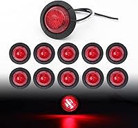 Vista 11 de TMH Luces indicadoras de marcador lateral ámbar de 1-1/4 pulgadas, redondas, 6 luces LED de bala transparente para camión, autobús, caravana