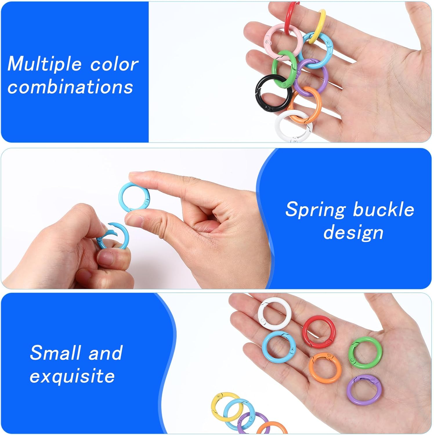 27PCS Round Carabiner 23mm Small Circle Carabiner Mini Spring O Ring Carabiners Clips for DIY Keychain Bag Charm Handbag Purse - Image 5