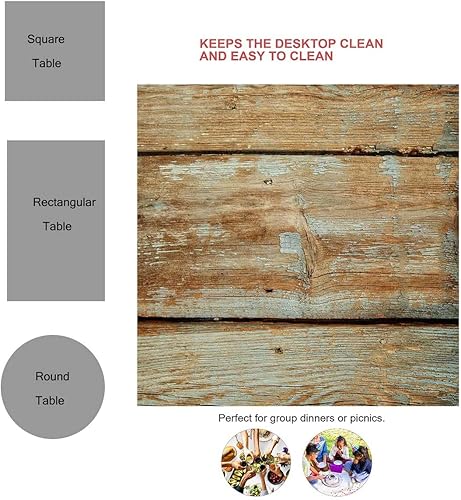 Miniatura 3 de Mantel rectangular de grano de madera para mesa, mantel de campamento, decoración de granja, 60 x 84 pulgadas